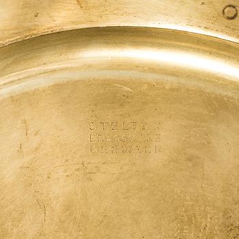 10 brass under plates from Stelton Brassware, Denmark.