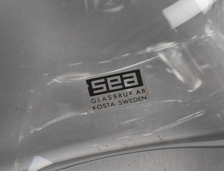 BORDSFOTOGENLAMPA, glas. Märkt Sea Glasbruk AB, Kosta Sweden.
