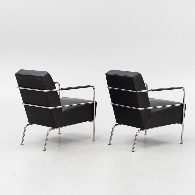 Gunilla Allard, a pair of leather upholstered 'Cinema' easy chairs, Lammhults.