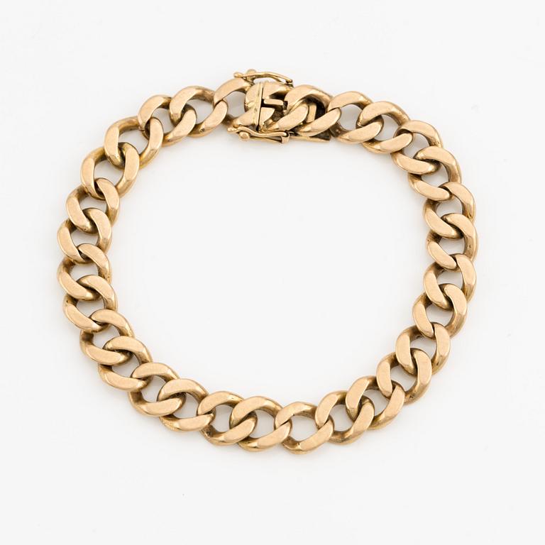 Bracelet 18K gold, curb link.