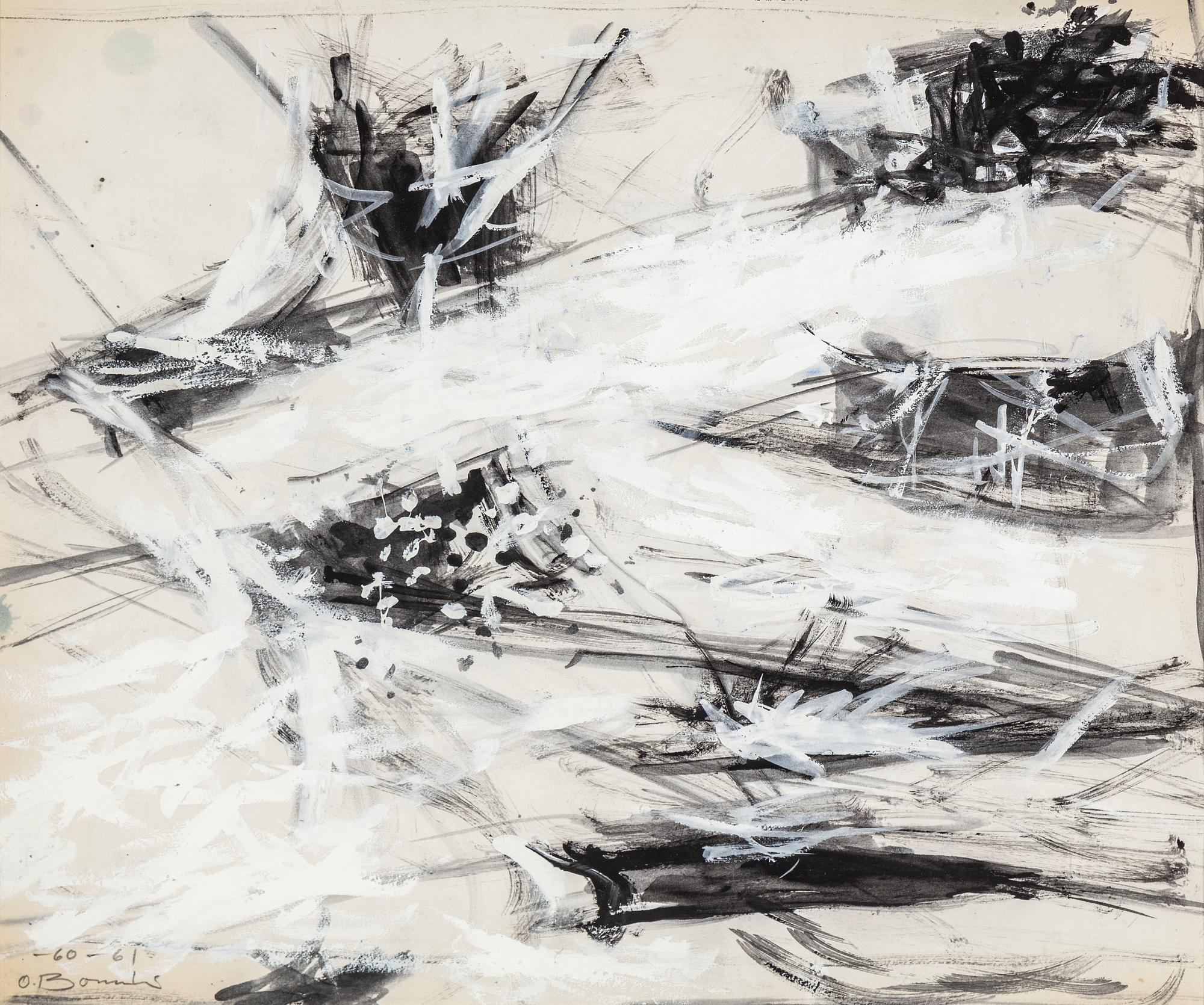 OLLE BONNIÉR, gouache, signed and dated -60-61.