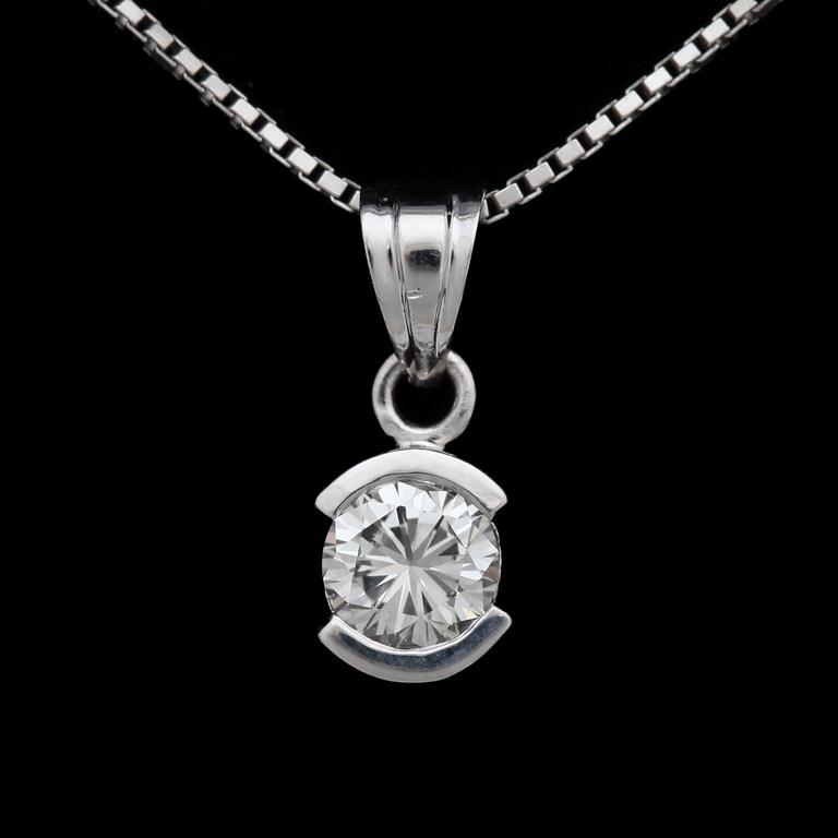 A brilliant cut diamond pendant, app. 0.50. ct.