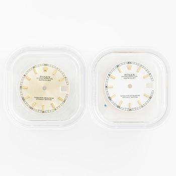 Rolex, Oyster Perpetual, Datejust, dials, 2 pcs, 24 mm.