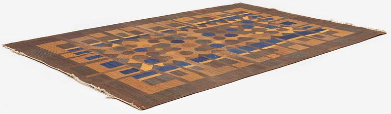 Margareta Grandin-Nettles, a flat weave 'Smaragd' carpet, c. 302 x 203 cm, signed GLH MG.