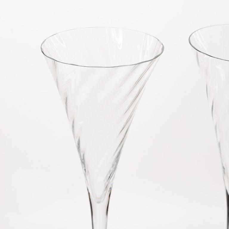 Gunnar Cyrén, Eight champagne glasses, 'Helena', Orrefors, Sweden.
