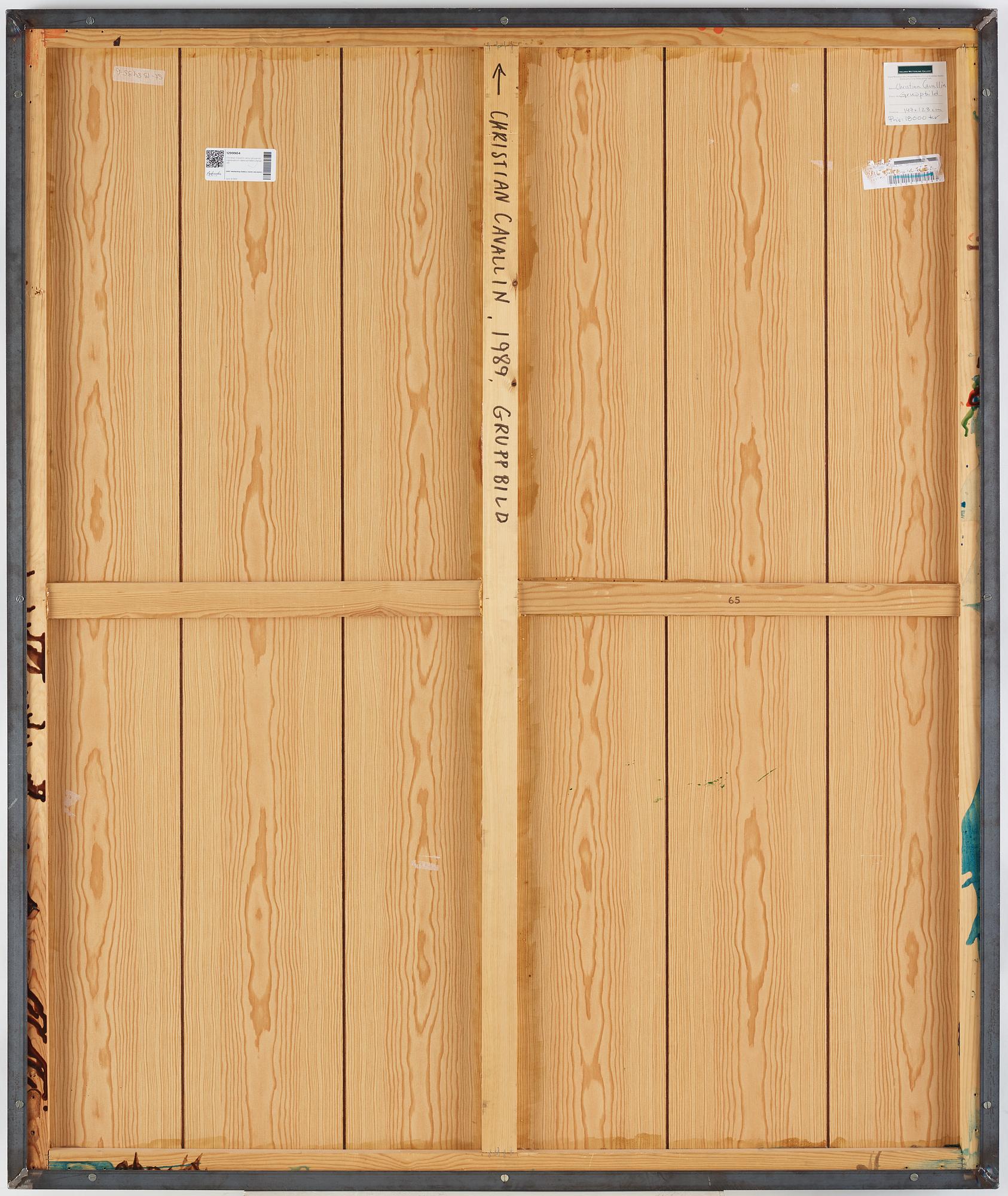 Christian Cavallin, acrylic on panel, signed and date 1989 on verso.