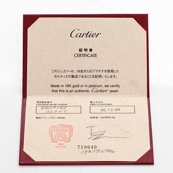 Cartier, a platinum ring, with a brilliant-cut diamond approx. 0.36 ct. With GIA dossier and certificate.