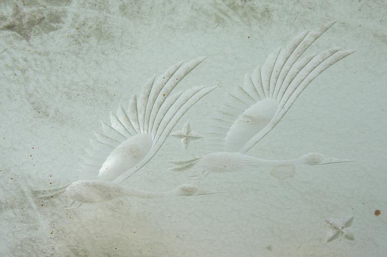 TAKPLAFOND, glas, 1930/1940-tal. Diam 70.