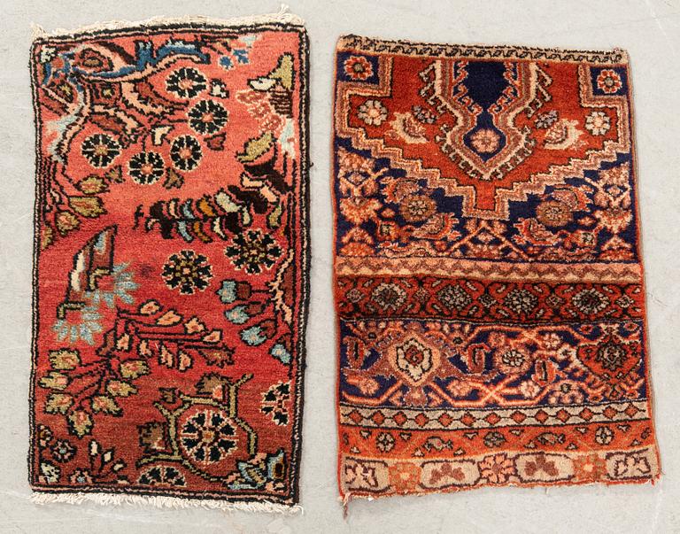 Rug Wagireh (provenance rug) 2 pcs Tafresh and Bidjar semantika approx. 60x34 cm and 55x40 cm.