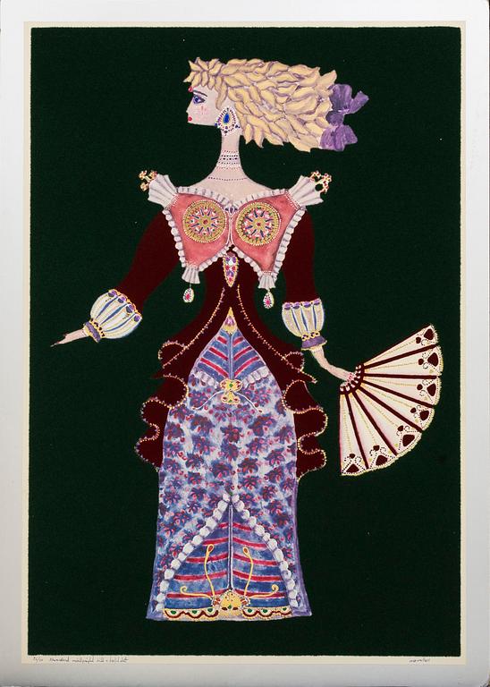 MAX WALTER SVANBERG, 3 signed and numbered hand coloured graphics.