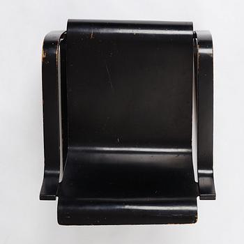 Alvar Aalto, a black lacquered birch cantilevered armchair, "nr 42", O.y Huonekalu-ja Rakennustyötehdas, Finland, 1930's.