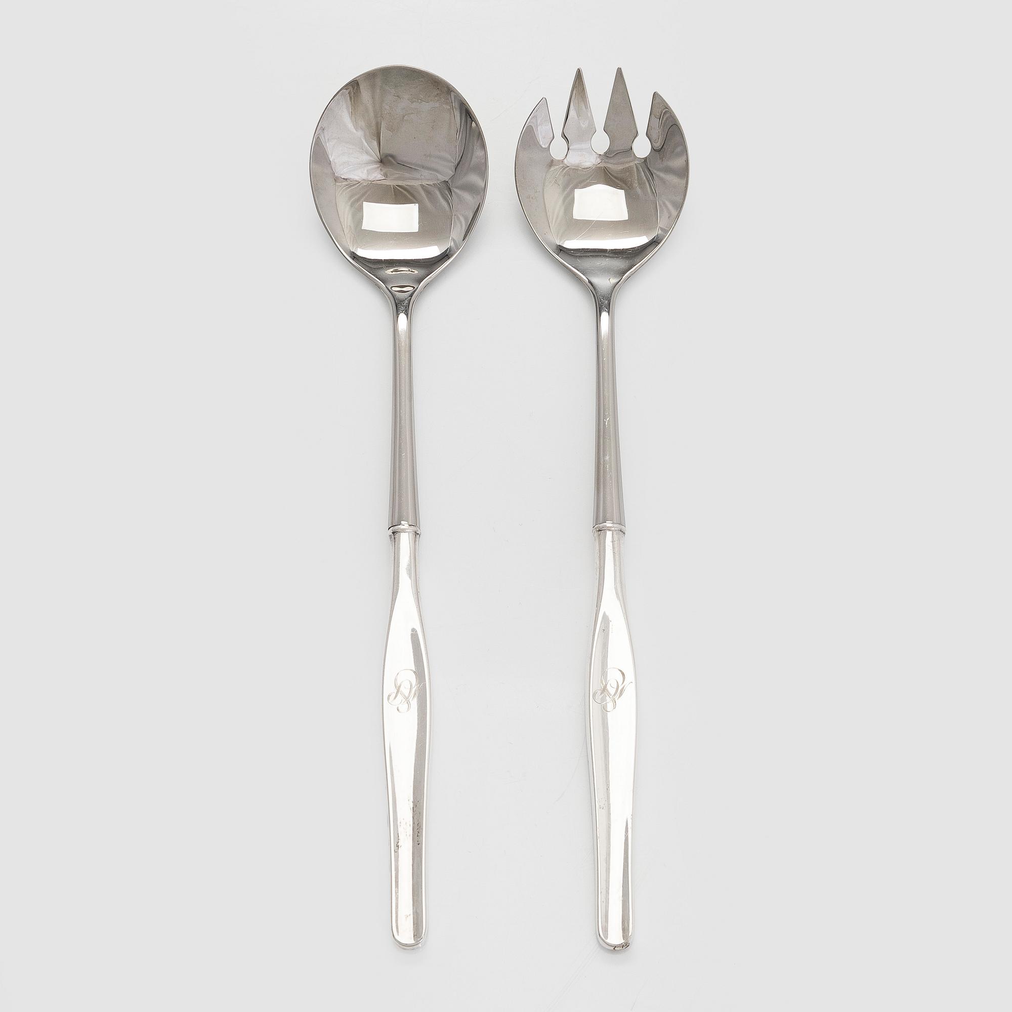 Tapio Wirkkala, Serveringsbestick, silver och stål, "Tapio" Kultakeskus Tavastehus 1995.