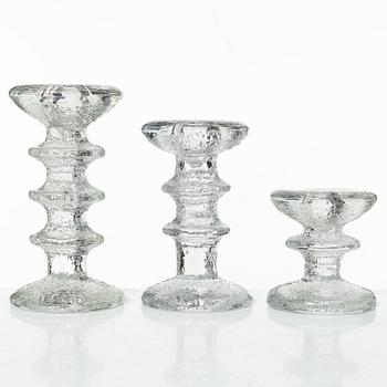 Timo Sarpaneva, a set of six glass candleholders, 'Festivo', Iittala, Finland.