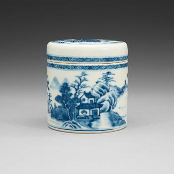 1733. A blue and white jar with cover, Qing dynasty, Qianlong (1736-95).
