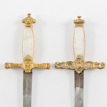 Two Swedish small swords from around year 1900.