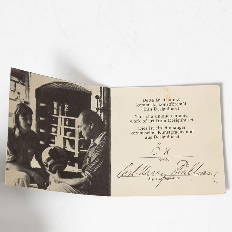 Carl-Harry Stålhane, two stoneware vases and a unique bowl, Designhuset, Lidköping.