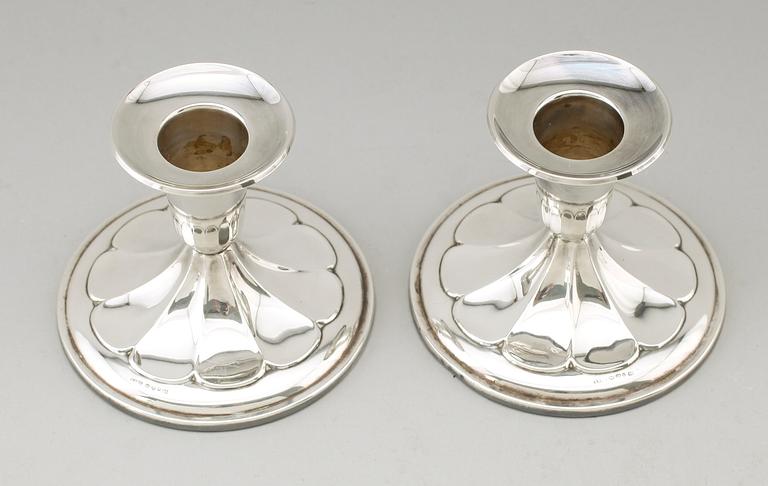 LJUSSTAKAR, 1 par, silver, 1968.