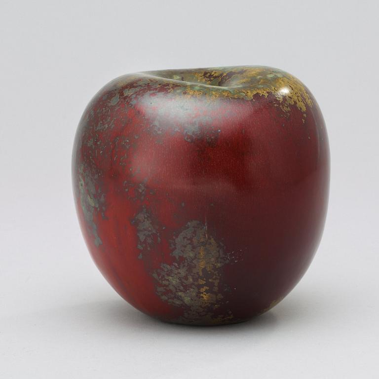 A Hans Hedberg faience apple, Biot, France.