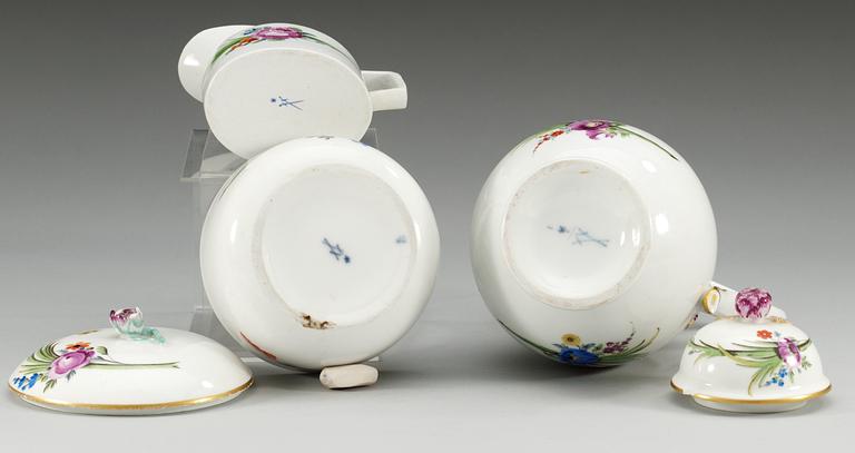 SERVIS, tre delar, porslin. Meissen, Marcolinis period (1774-1814).