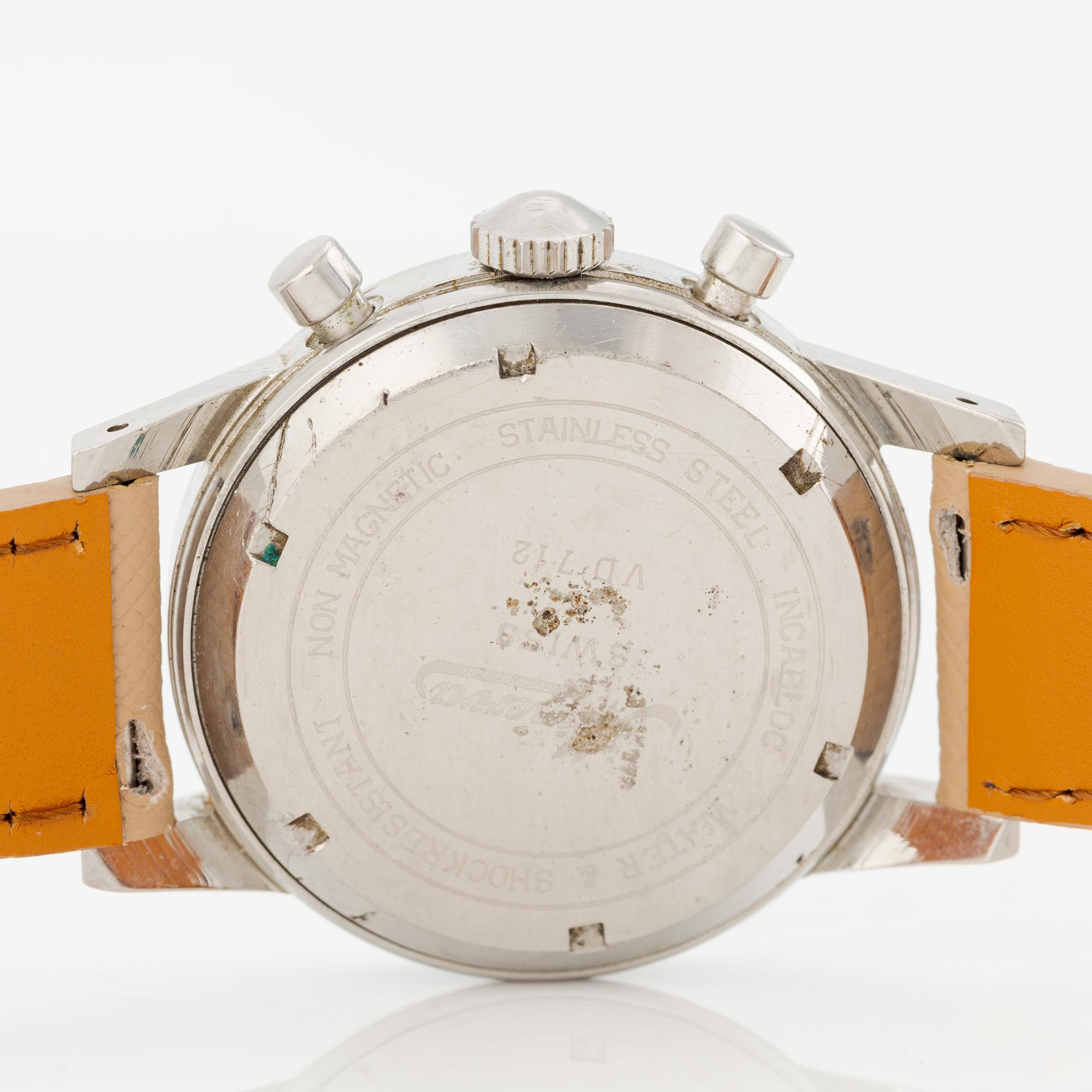 Minerva, kronograf, armbandsur, 36 mm.