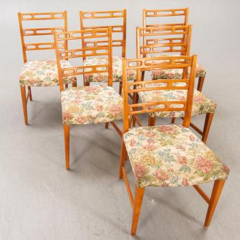 A set of six David Rosén birch chairs from the Futura series for Nordiska Kompaniet, designed in 1949.
