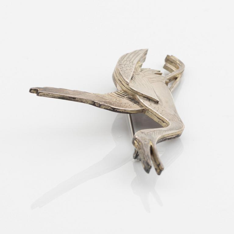 Wiwen Nilsson, brosch, sterlingsilver, trana.