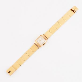 an 18K gold bracelet executed in Lund 1955 with an Universal wrist watch.