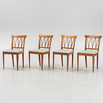Carl Malmsten, four 'Pyramid' mahogany chairs, second half of the 20th century.