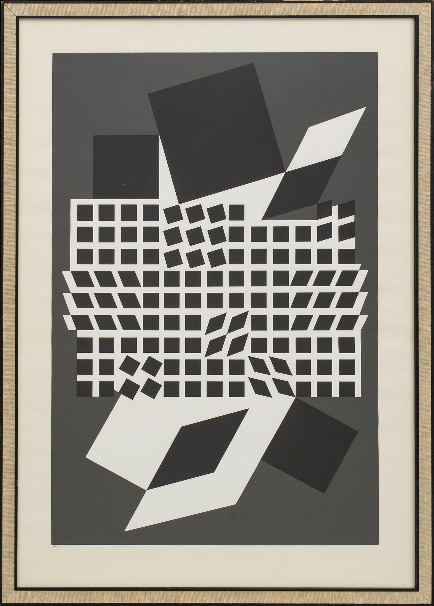 VICTOR VASARELY, a serigraph,  numbered 85/150. Denise René, Paris.