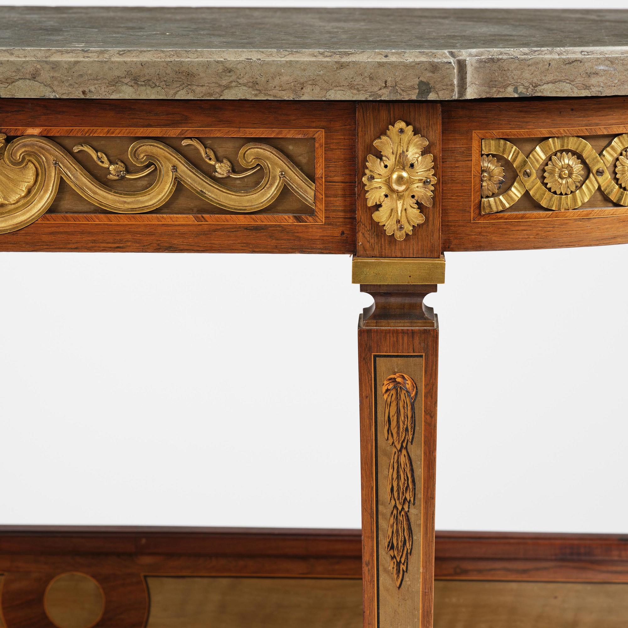Konsolbord, utfört i Georg Haupts art, omkring år 1900, Gustaviansk stil.