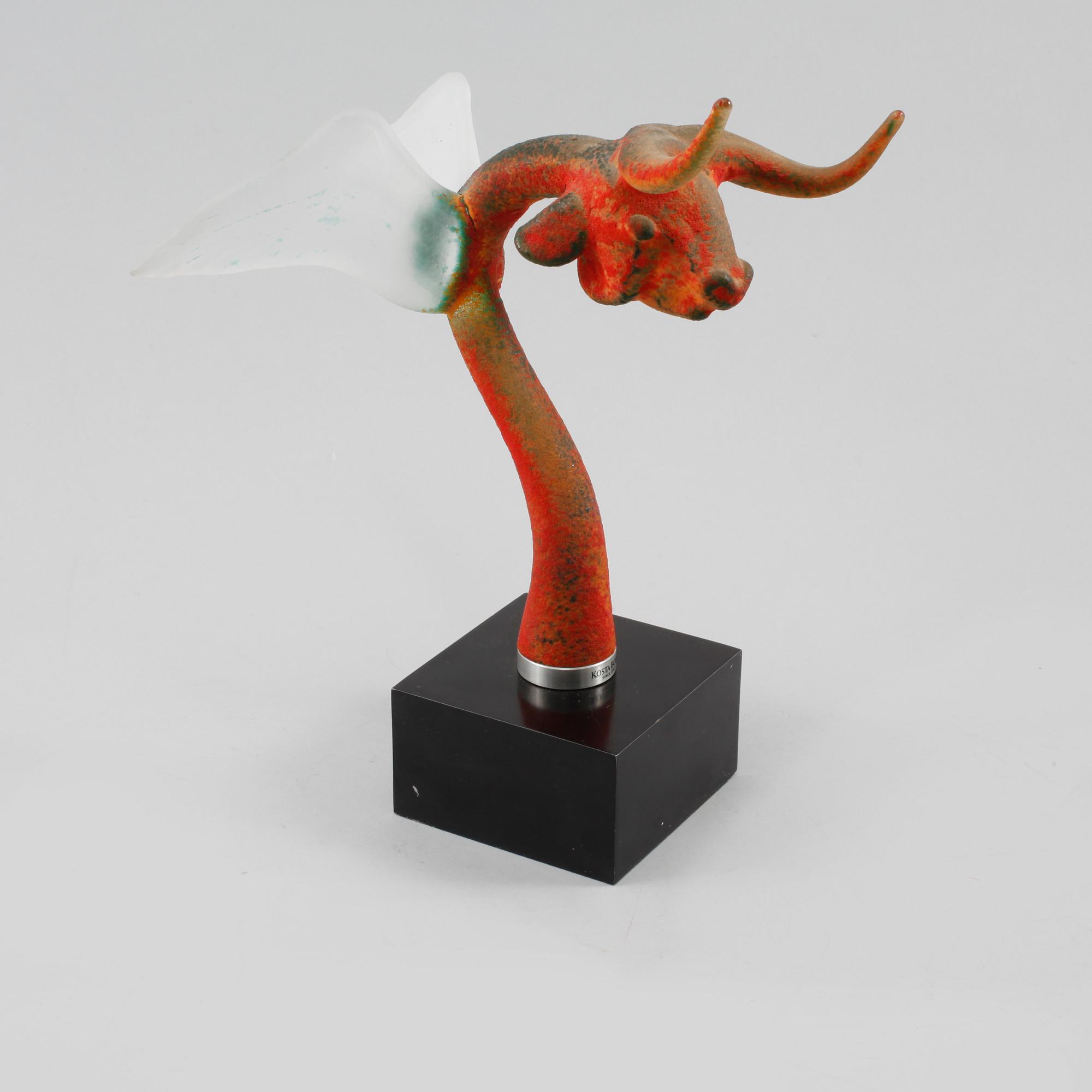 KJELL ENGMAN, skulptur, glas, Kosta Boda Atelier, signerad.