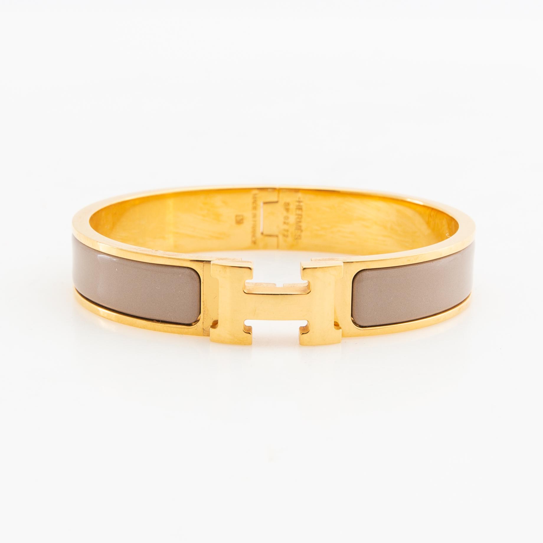 Hermès, bracelet "Clic H", Marron glacé.