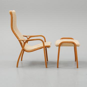 Yngve Ekström, a 'Lamino' easy chair with stool for Swedese, end of 20th century.