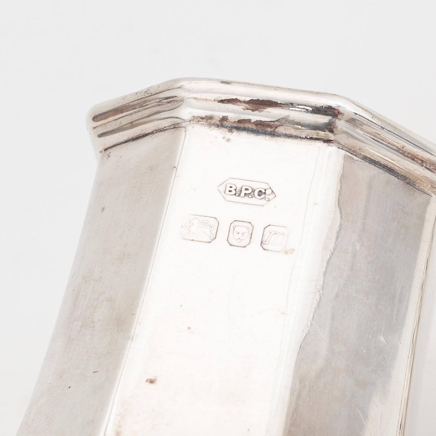 B.P. Co, a silver sugar shaker,  London, 1967.