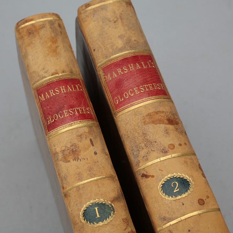 BÖCKER, 2 st, "Rural economy of Glocestershire...", I-II, av Mr Marshall, London 1789.