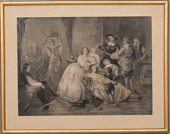 LITOGRAFIER, 2 st, tryckt på Verlag v. F. Silber, Berlin. 1800-tal.
