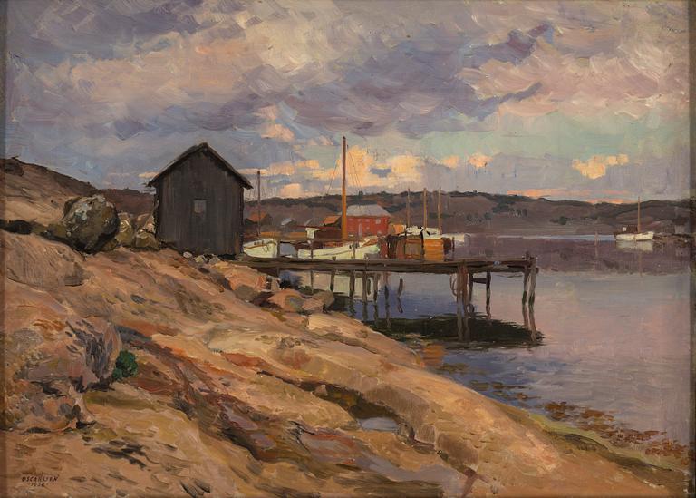 Bernhard Oscarsson, oil on panel, signed and dated 1938.