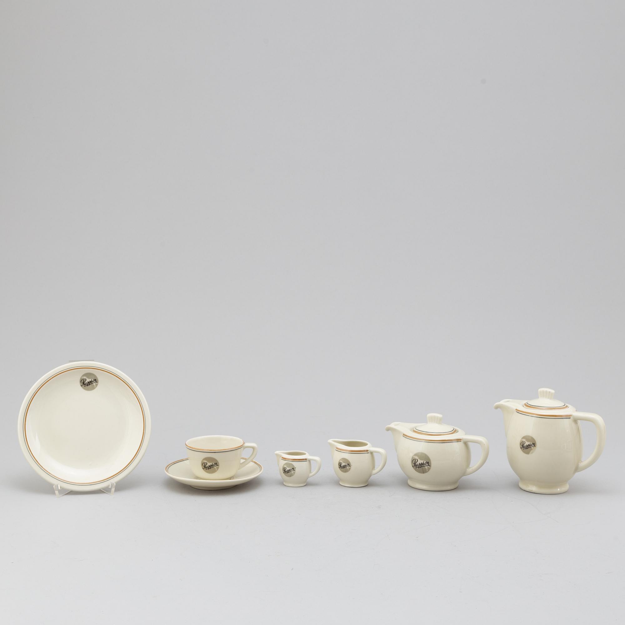 KAFFESERVIS, Karlskrona porslin, 28 delar, troligen 1930/40-tal.