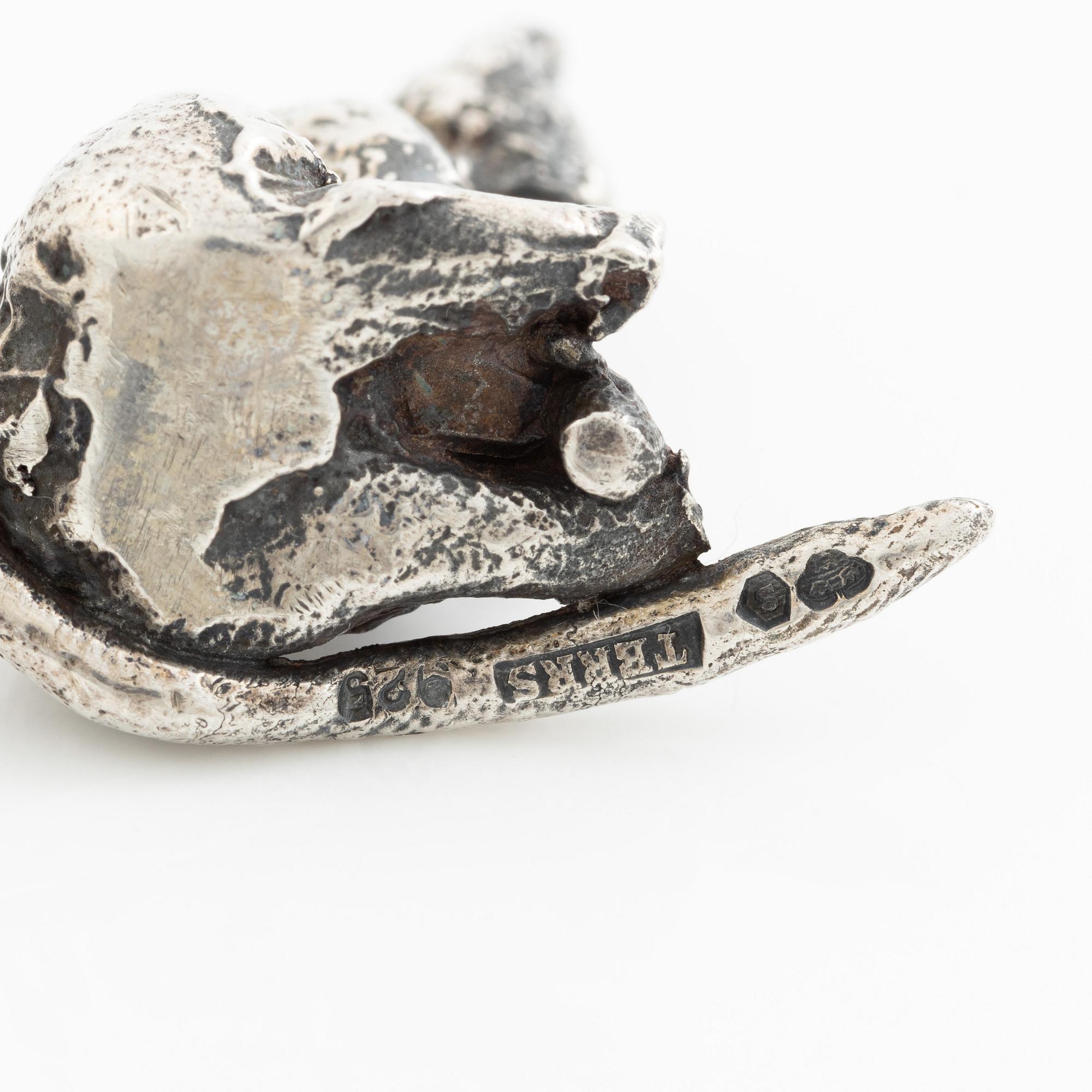 PA Lundahl-Terrs, figurines/pendants, eleven pieces, silver, in the form of animals.