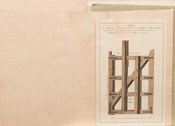 AKVARELLER/RITNINGAR, 3 st. tillskrivan Carl Ludwig Engel (1778-1840), ej signerade.