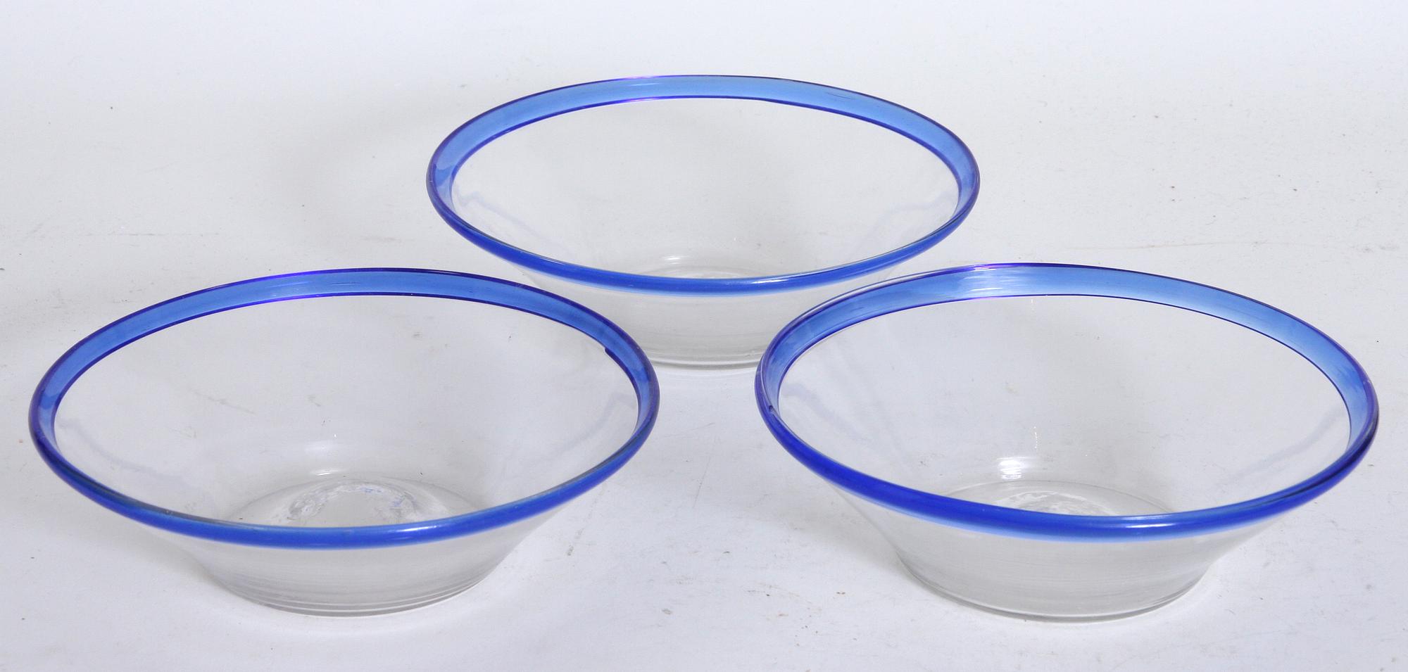 FILBUNKAR, 3 st, glas, 1800-tal.