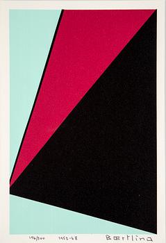 Olle Baertling · OLLE BÆRTLING, "Théme noir rouge blanc", 1953, serigrafi, numrerad 196/300, dat. 1953-68.