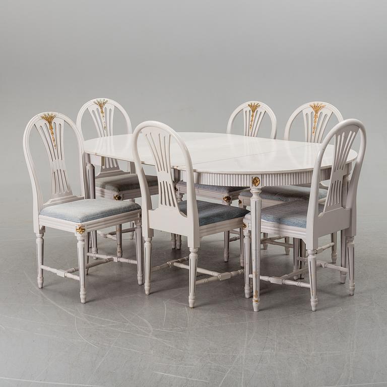 MATGRUPP, 11 delar, gustaviansk stil, 1900-talets andra hälft.