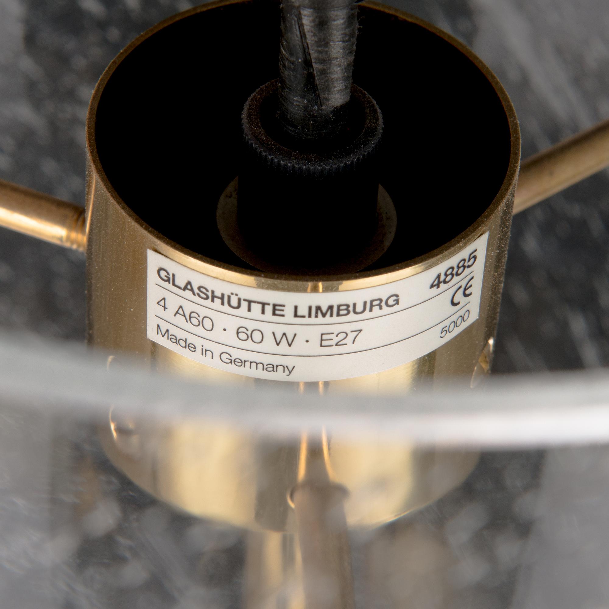 A late 20th century German '4885' pendant light for Glashütte Limburg.