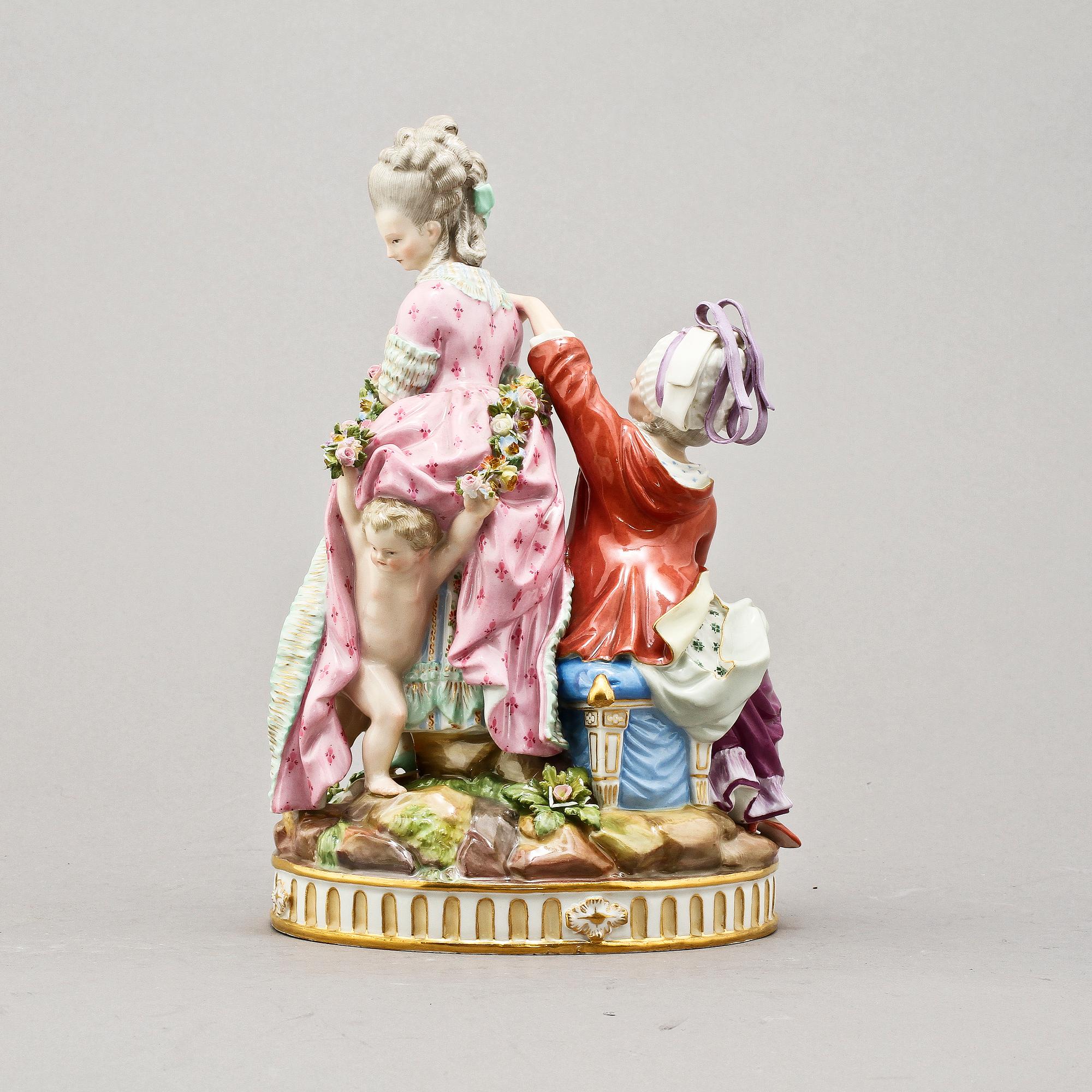 FIGURINGRUPP, porslin, Meissen, omkring 1900.