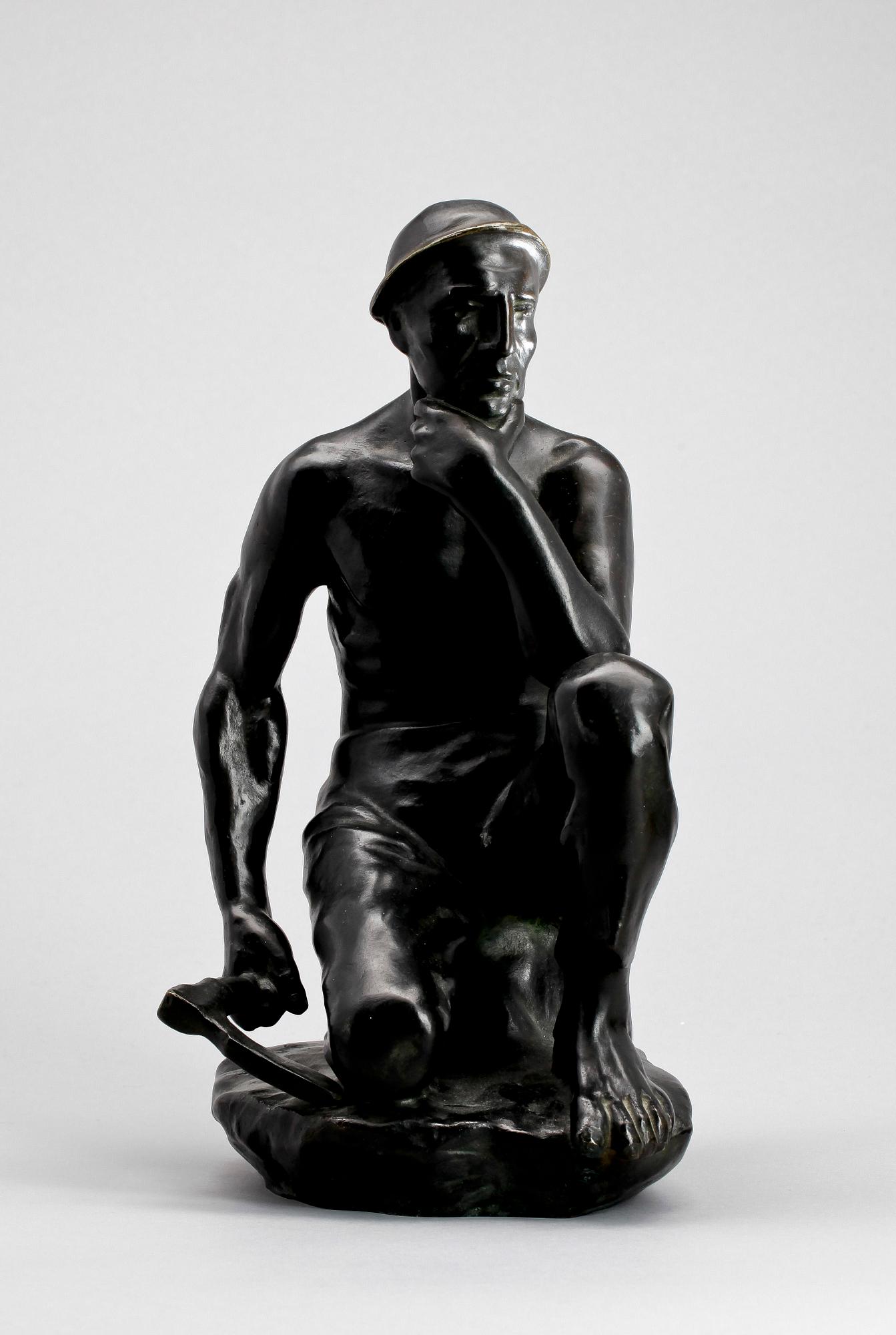 CONSTANTIN EMILE MEUNIER, efter, skulptur. Brons, stämpel sign,