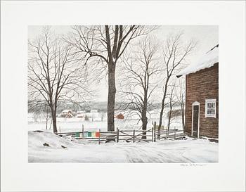 REINHOLD LJUNGGREN, mappen "Vinter", 5 st färglitografier. Sign o numr 188/310. 1983-84.