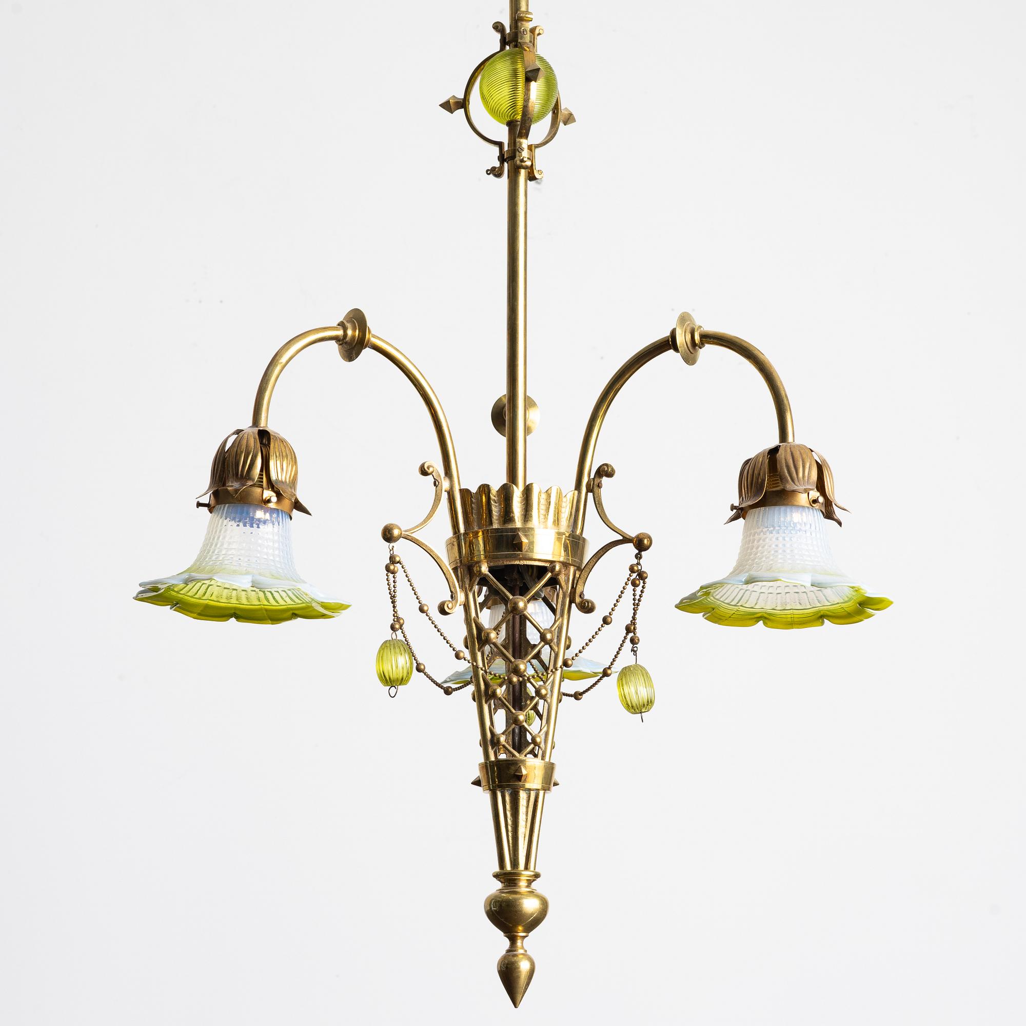 Ceiling lamp, Art Nouveau, early 20th century.