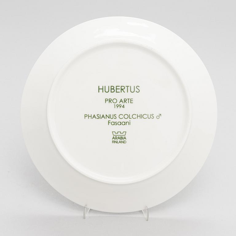Dorrit von Fieandt, A ceramic plate, 'Hubertus', Pro Arte 1994, Arabia, Finland.