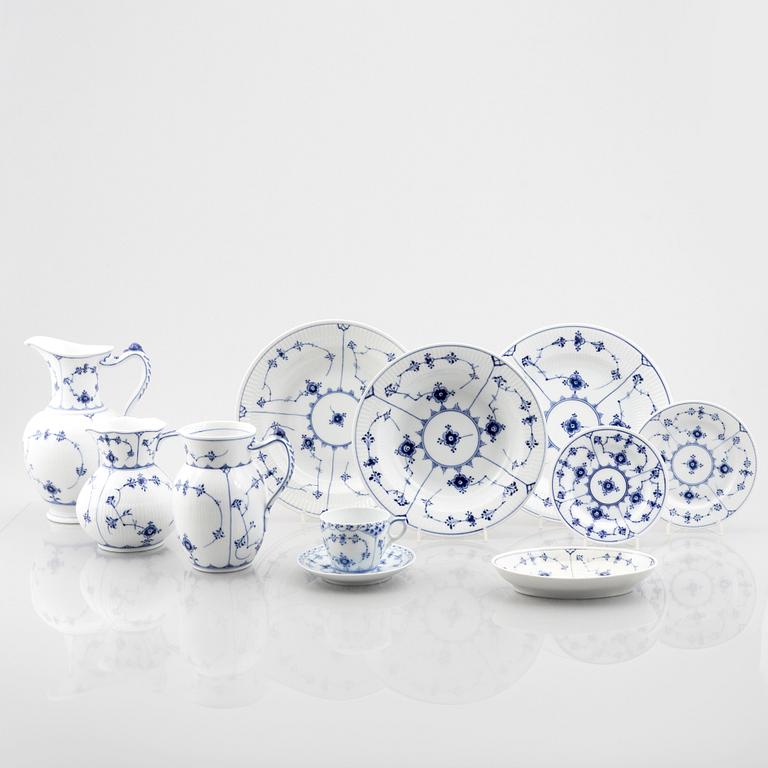 Royal Copenhagen, 6 pieces 'Blue Fluted', Denmark, late 19th century - 20th century.